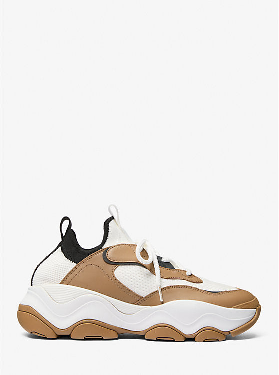 Michael Kors Atlas Stretch Knit and Leather Trainer