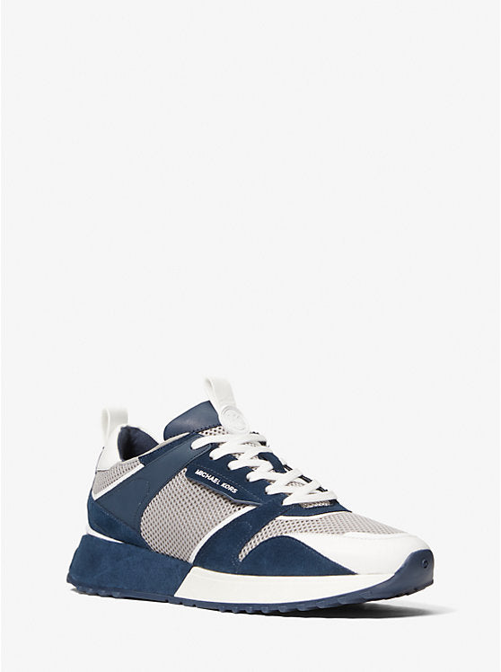 Michael Kors Theo Mesh and Suede Trainer