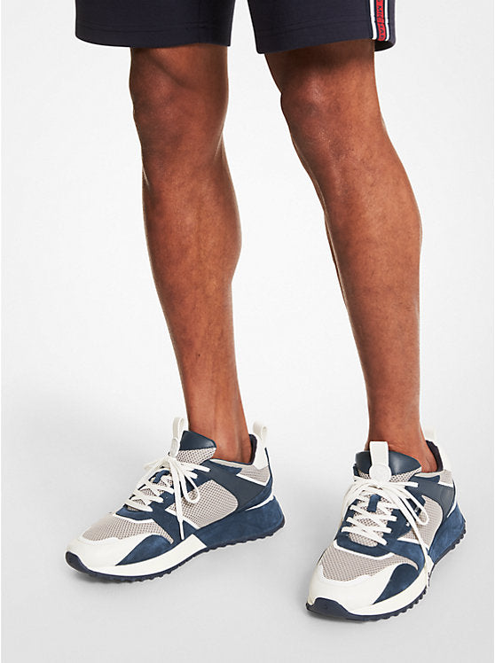 Michael Kors Theo Mesh and Suede Trainer
