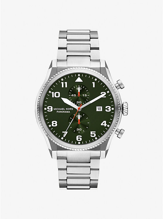 Michael Kors Oversized Panorama Silver-Tone Watch