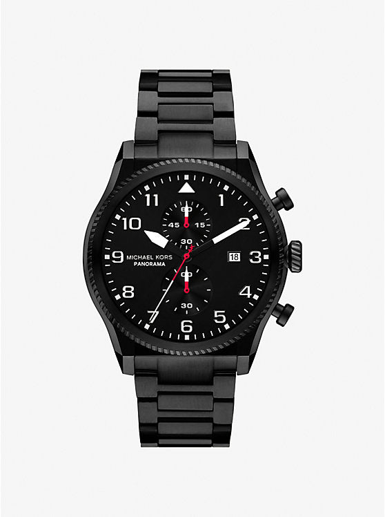 Michael Kors Oversized Panorama Black-Tone Watch