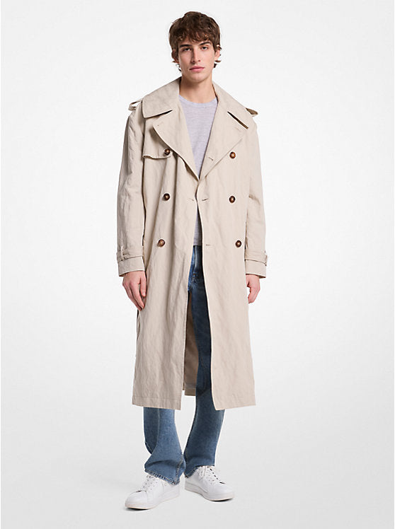 Michael Kors Inox Oversized Cotton Blend Trench Coat