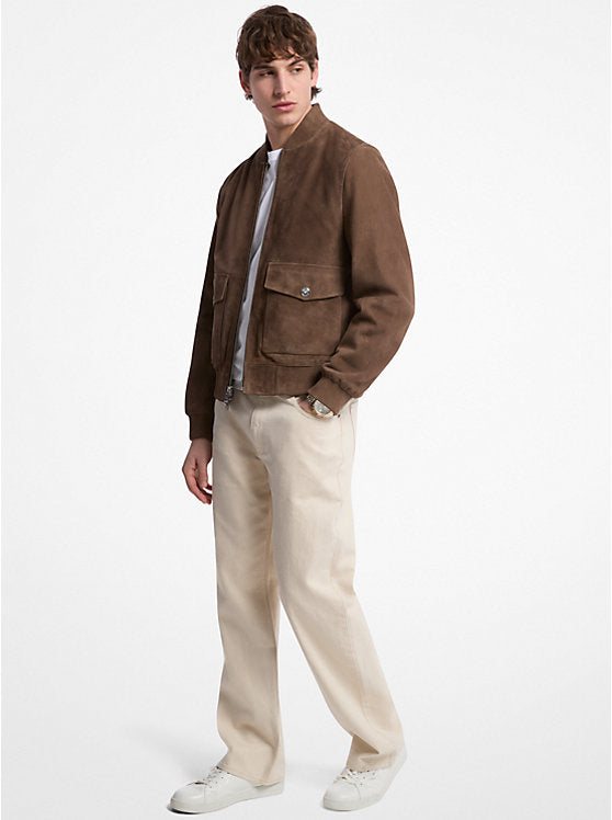 Michael Kors Suede Bomber Jacket