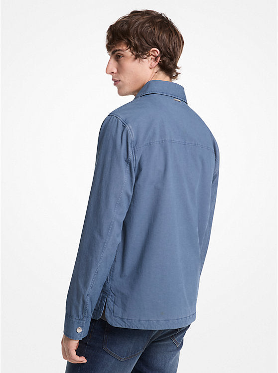 Michael Kors Garment-Dyed Stretch Cotton Poplin Shirt Jacket