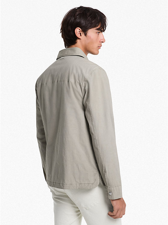 Michael Kors Garment-Dyed Stretch Cotton Poplin Shirt Jacket