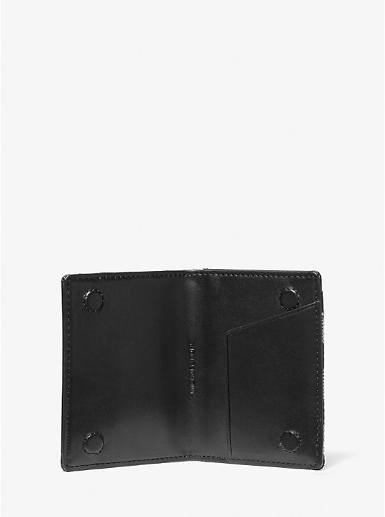 Michael Kors Outlet Cooper Logo Jacquard Bi-Fold Wallet