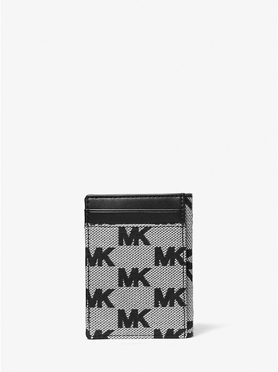 Michael Kors Outlet Cooper Logo Jacquard Bi-Fold Wallet