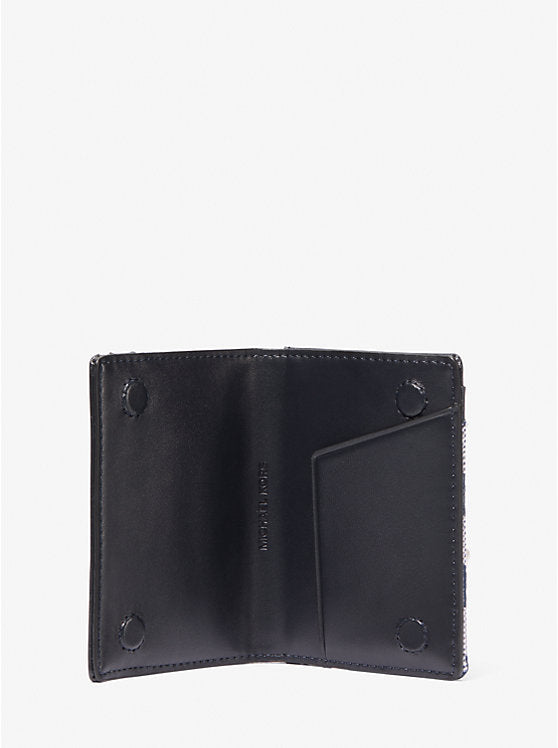Michael Kors Outlet Cooper Logo Jacquard Bi-Fold Wallet