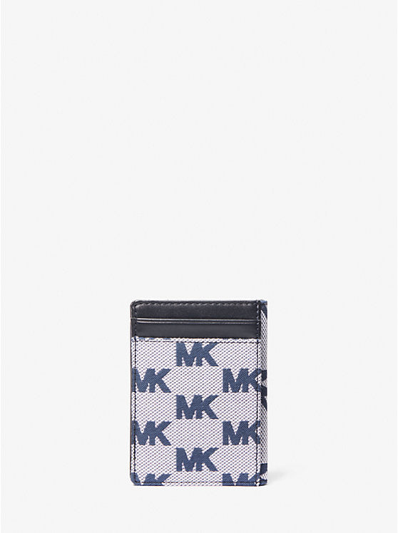 Michael Kors Outlet Cooper Logo Jacquard Bi-Fold Wallet