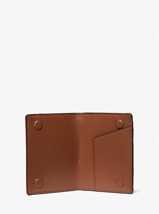 Michael Kors Outlet Cooper Logo Jacquard Bi-Fold Wallet