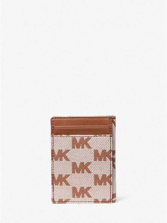 Michael Kors Outlet Cooper Logo Jacquard Bi-Fold Wallet
