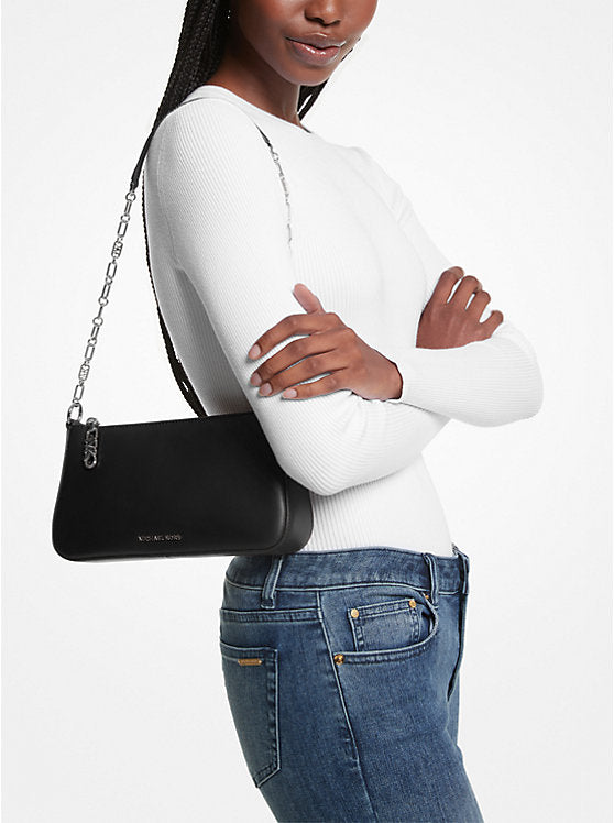 Michael Kors Empire Medium Leather Chain-Link Pochette