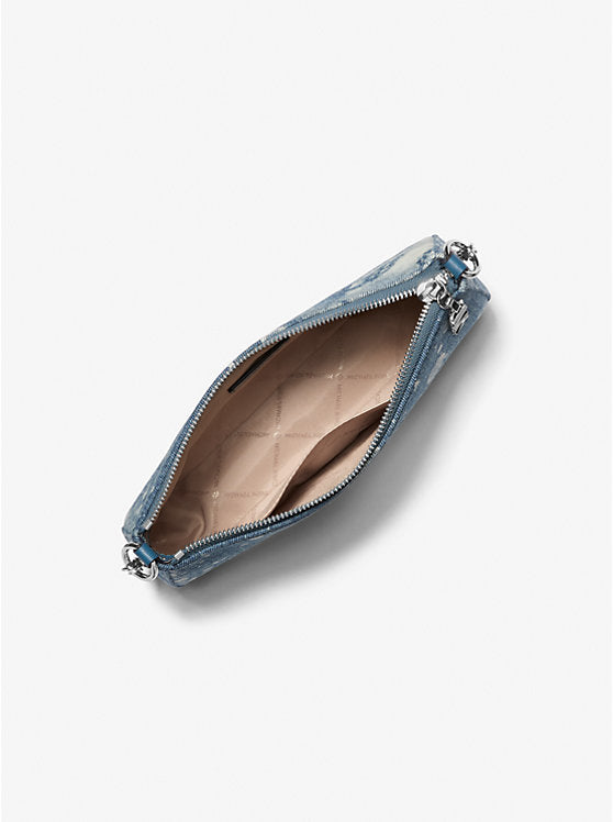 Michael Kors Empire Medium Splattered Denim Chain-Link Pochette