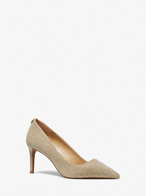 Michael Kors Alina Flex Glitter Chain-Mesh Pump
