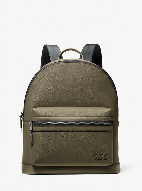 Michael Kors Edison Scratch-Resistant Crossgrain Leather Backpack