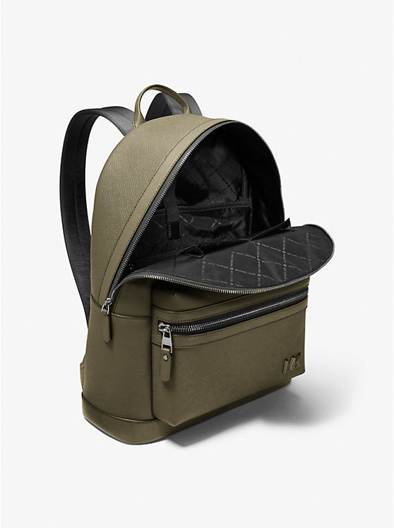 Michael Kors Edison Scratch-Resistant Crossgrain Leather Backpack