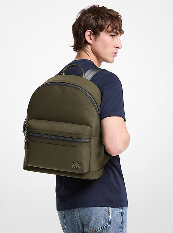 Michael Kors Edison Scratch-Resistant Crossgrain Leather Backpack