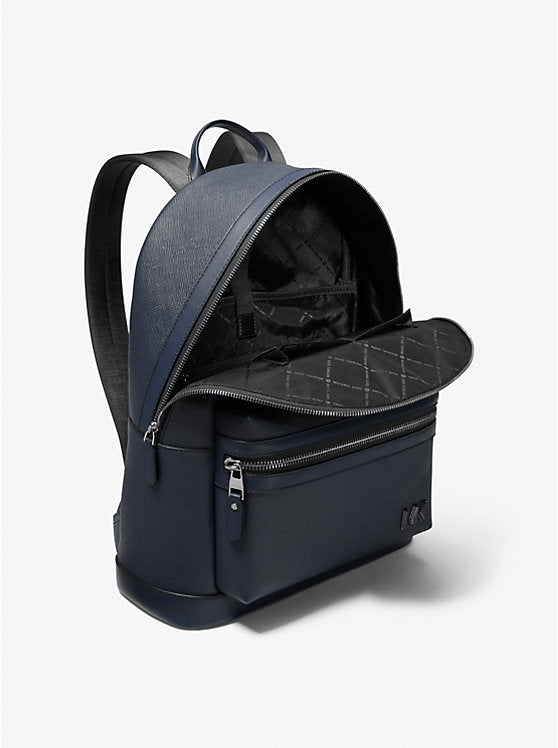Michael Kors Edison Scratch-Resistant Crossgrain Leather Backpack