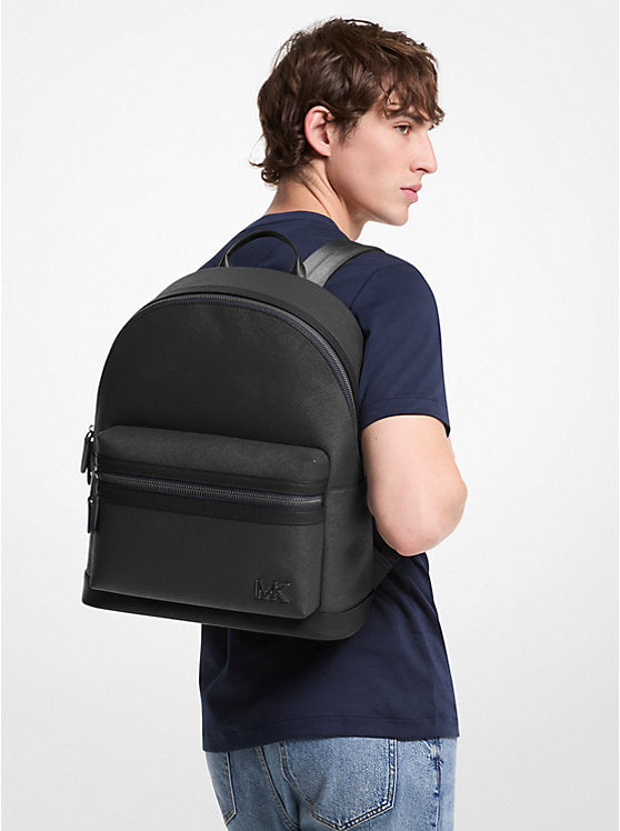 Michael Kors Edison Scratch-Resistant Crossgrain Leather Backpack