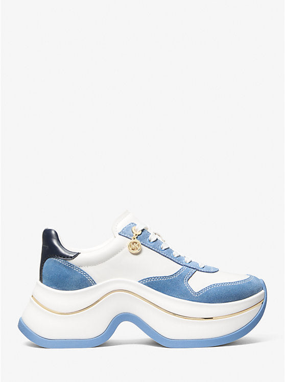 Michael Kors Arla Leather and Suede Trainer