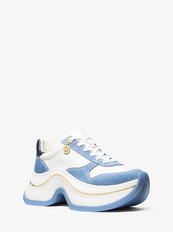 Michael Kors Arla Leather and Suede Trainer
