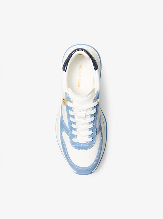 Michael Kors Arla Leather and Suede Trainer