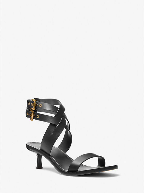 Michael KorsIrene Leather Kitten Heel Sandal