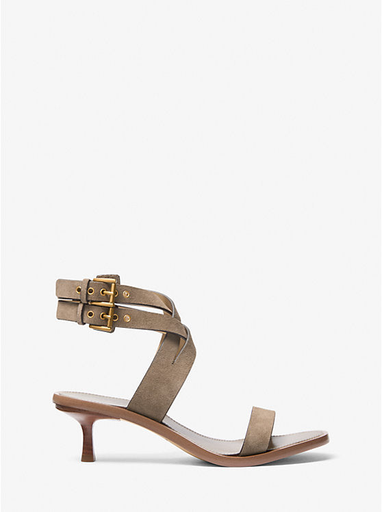 Michael Kors Irene Suede Kitten Heel Sandal