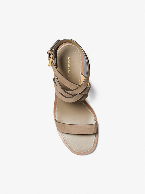 Michael Kors Irene Suede Kitten Heel Sandal