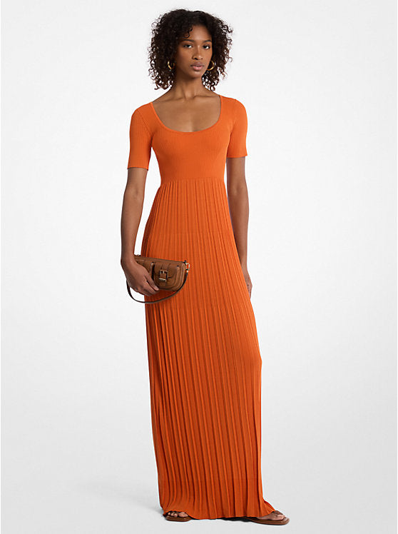 Michael Kors Ribbed Stretch Knit Midi Dress