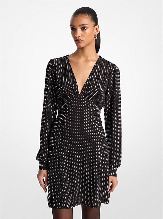 Michael Kors Rhinestone Georgette Dress