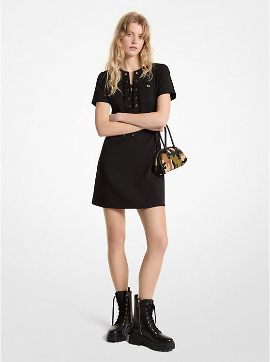 Michael Kors Stretch Crepe Lace-Up Dress