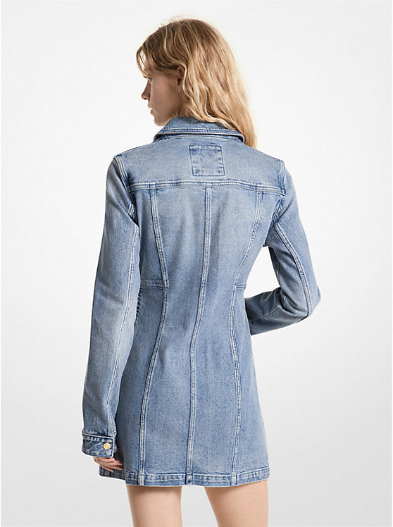 Michael Kors Stretch Denim Lace-Up Mini Dress