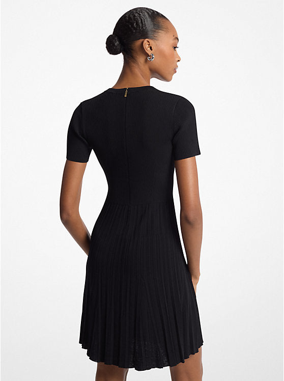 Michael Kors Ribbed Knit Short-Sleeve Dress