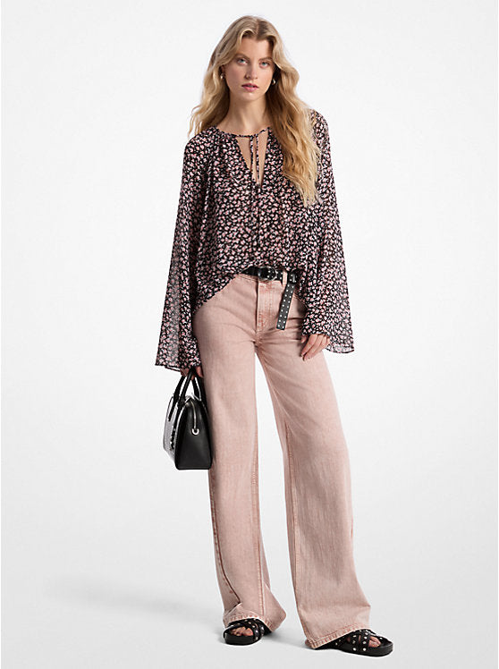 Michael Kors Garment-Dyed Wide Leg Jean