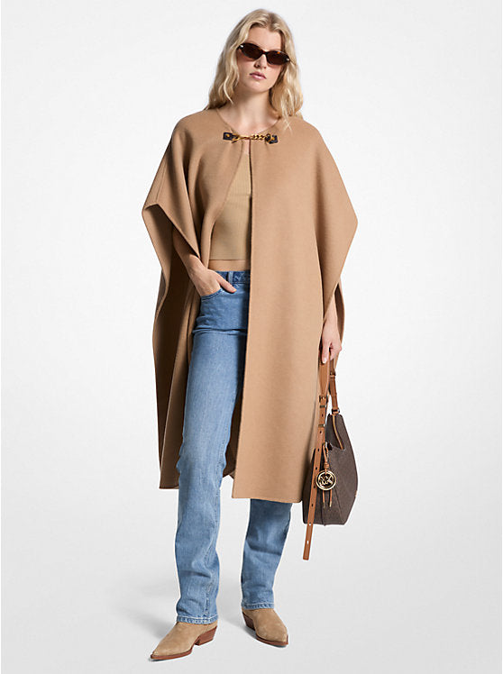 Michael Kors Double Face Wool Blend Cape