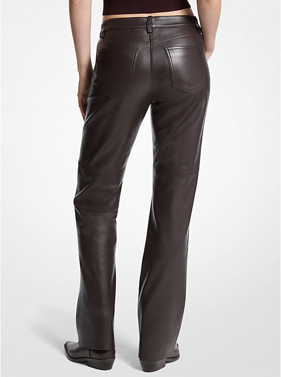 Michael Kors Straight-Leg Leather Pants
