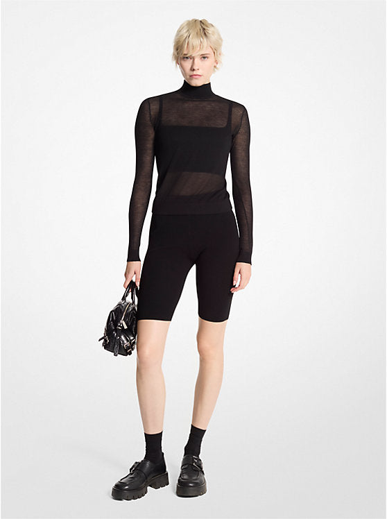Michael Kors Sheer Mock Neck Sweater and Bra Top