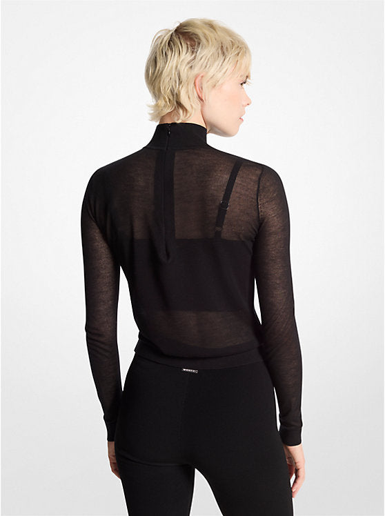 Michael Kors Sheer Mock Neck Sweater and Bra Top