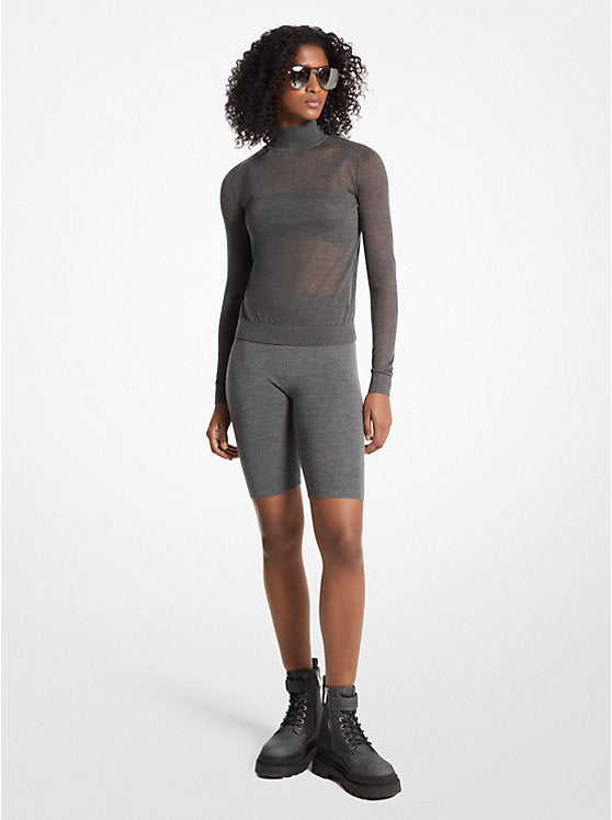 Michael Kors Sheer Mock Neck Sweater and Bra Top