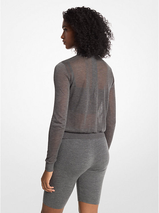 Michael Kors Sheer Mock Neck Sweater and Bra Top