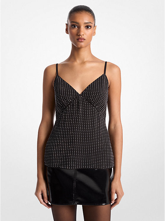 Michael Kors Rhinestone Georgette Camisole Tank Top