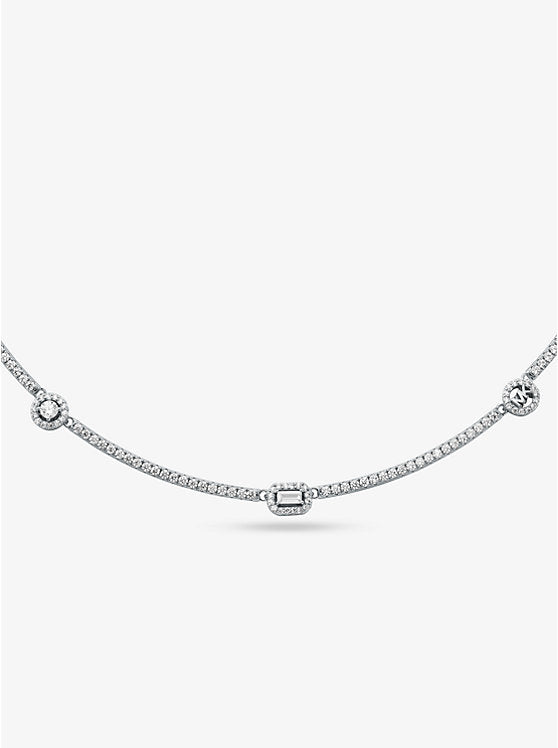 Michael Kors Pavé Precious Metal-Plated Sterling Silver Necklace