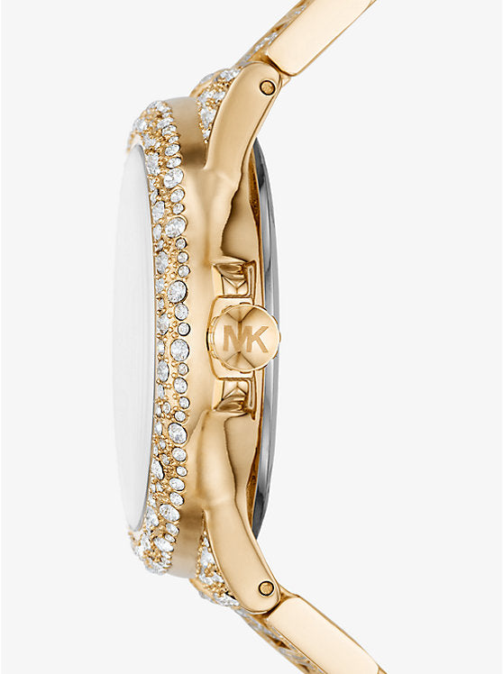 Michael Kors Oversized Camille Pavé Gold-Tone Watch