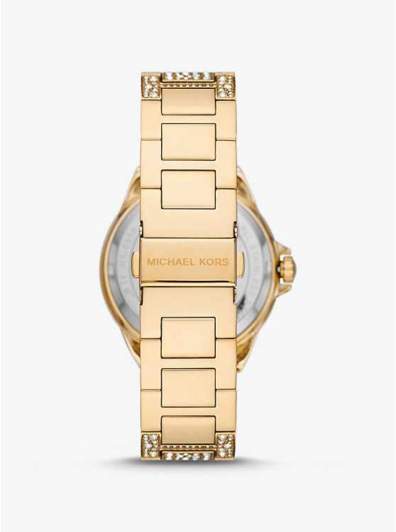 Michael Kors Oversized Camille Pavé Gold-Tone Watch