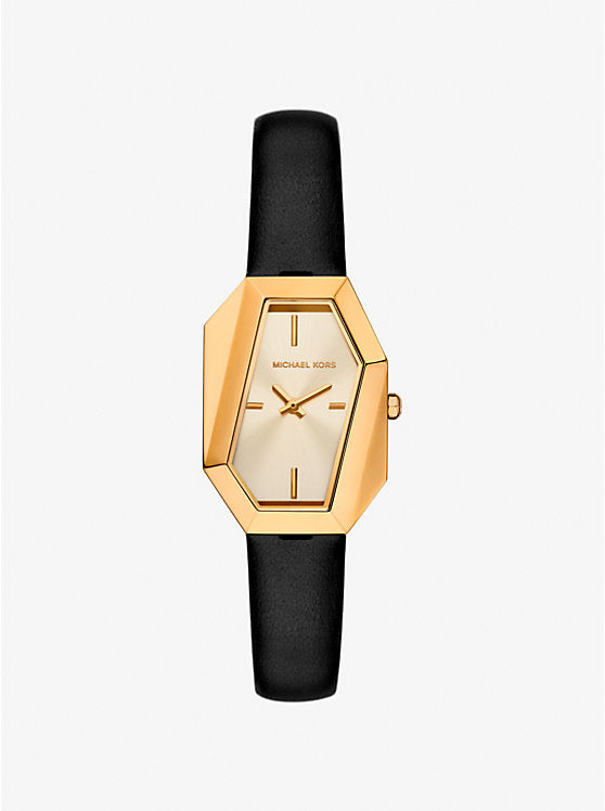 Michael Kors Suri Gold-Tone and Leather Watch