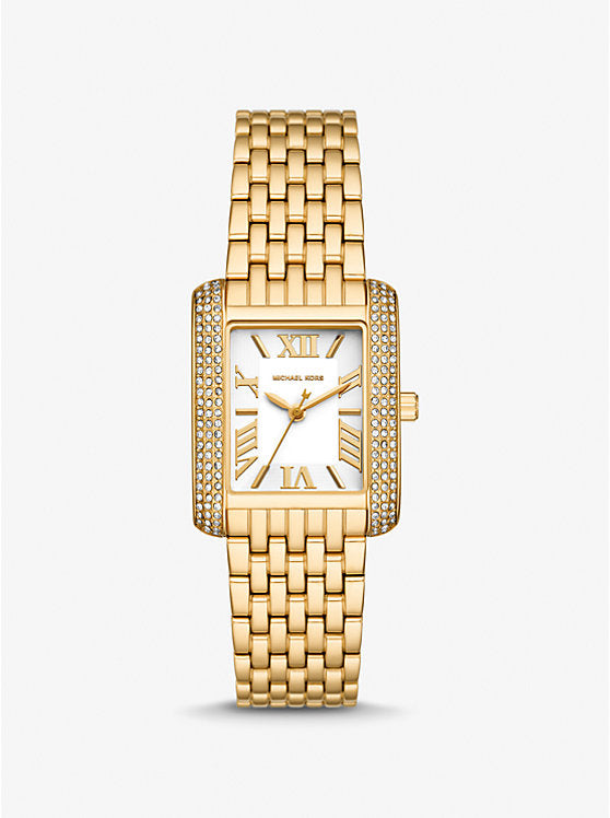Michael Kors Petite Emery Pavé Gold-Tone Watch