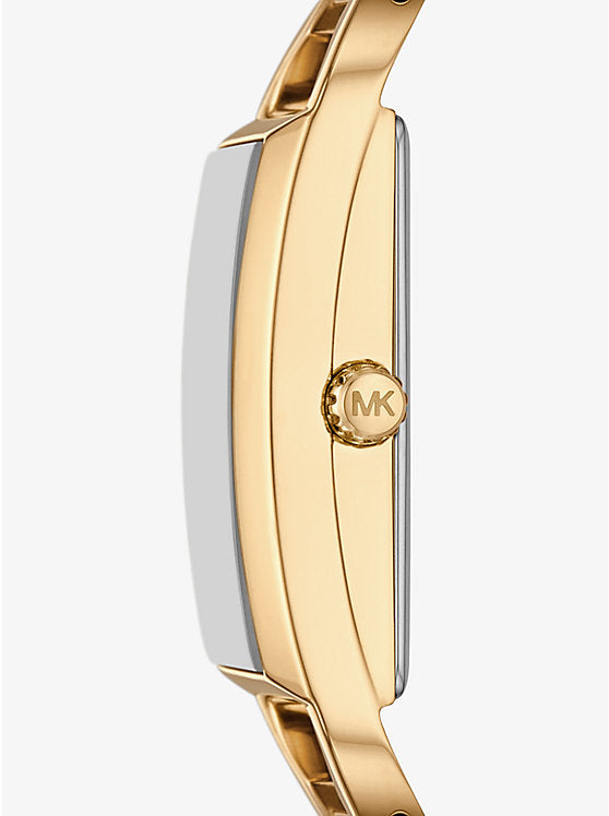 Michael Kors Mini Empire Pavé Gold-Tone Bangle Watch
