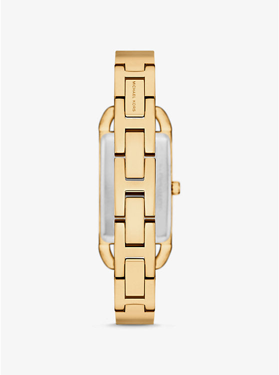 Michael Kors Mini Empire Pavé Gold-Tone Bangle Watch