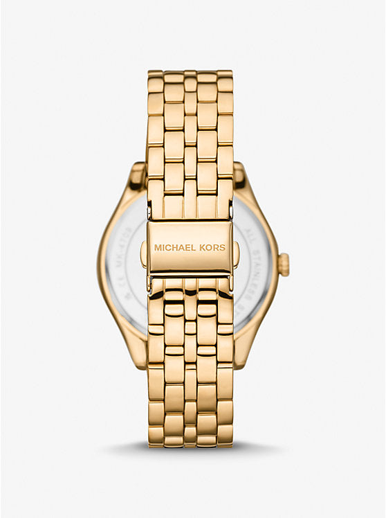 Michael Kors Harlowe Pavé Gold-Tone Watch